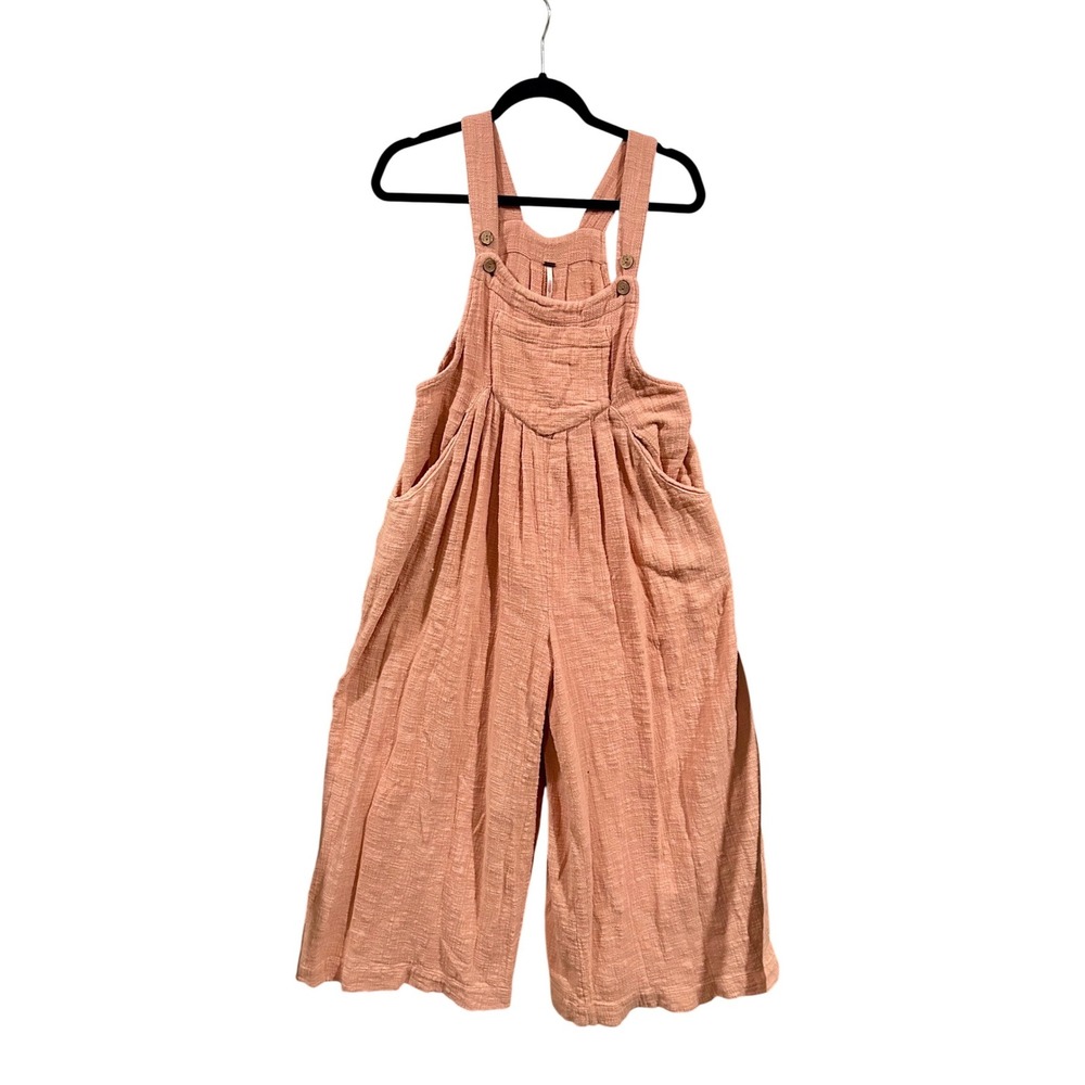 Free People Wide Leg Overalls Terracotta Pink Size S